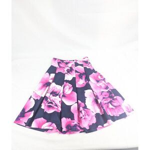 Eliza J Skirt Womens 4 Pink Floral Tulle Lined Watercolor Artsy Art To Wear‎